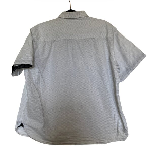 Campia Moda Men’s Short Sleeve Button Up Shirt White Small Navy Dots XL - Picture 4 of 7